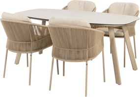 Manolo Florence dining tuinset 180x95xH75 cm 5 delig keramiek latte Taste 4SO