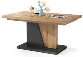 NOIR artisan eiken / antraciet, salontafel, uitschuifbaar