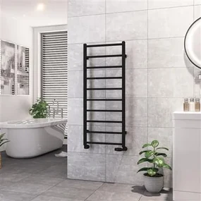 Eastbrook Tuscan Square handdoekradiator 50x120cm 460W zwart mat