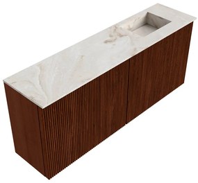 Mondiaz Joya DLux 100cm toiletmeubel ruby met wastafel faye rechts 1 kraangat frappe