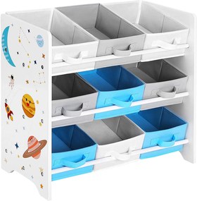 Nancy's Speelgoed organizer - Speelgoed kast - Opbergkast kinderkamer - Wit - 62,5 x 29,5 x 60 cm