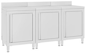 vidaXL Werktafelkast commercieel 180x60x96 cm roestvrij staal