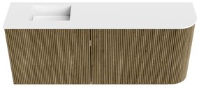 Mondiaz Joya 100cm toiletmeubel ronding rechts dusk met wastafel faye links 1 kraangat talc