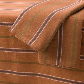 Gestreept tafelkleed in geverfd-geweven katoen, Hortense