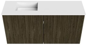 Mondiaz Joya 80cm toiletmeubel shadow met wastafel faye links 1 kraangat talc