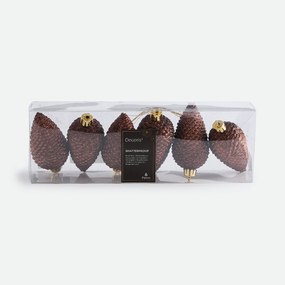 Set van 6 kerstdennenappels om op te hangen, CASPAR