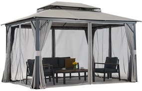 Tuinpaviljoen met klamboe en gordijnen Murcia 3x4 antraciet Tuinpunt