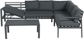 Garden Impressions Denver loungeset 4-delig - zwart