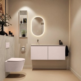 Mondiaz Ture DLux toiletmeubel 120cm rosee met wastafel opalo links zonder kraangat