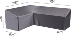 Platinum AeroCover Loungesethoes - Linkse hoek - 305/255x100x65/90 cm - Ademend & UV-bestendig