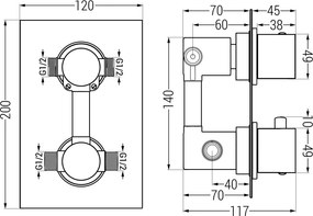 Mexen Cube DR02 inbouwdoucheset met 30 cm regendouche, chroom - 77502DR0230-00