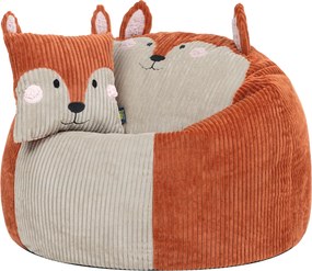 Kinder Zitzak Vos Corduroy + Kussen - Terracotta