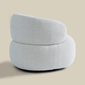 Draaibare Ronde Fauteuil Creme