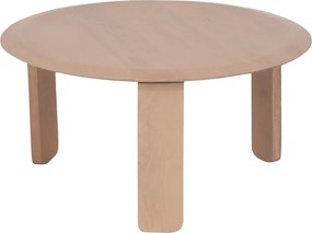 Set Van Twee Ronde Salontafels Naturel - 70 X 70cm.
