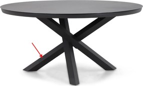 Tuinset Ronde Tuintafel 6 personen 150 cm Aluminium/textileen Grijs  Osmen Joliet/Livorno