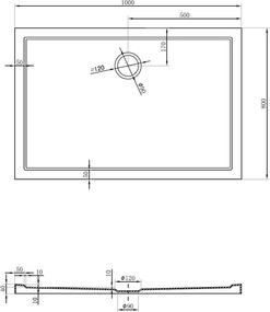 Mexen Flow rechthoekige douchebak slim 100 x 80 cm, wit glans - 46R108010