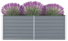 vidaXL Plantenbak verhoogd 160x80x45 cm gegalvaniseerd staal grijs