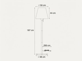 Moderne Buiten Vloerlamp Zwart Met Witte Kap IP - Big Virginia Zwart