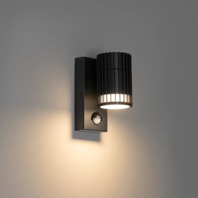 Design buiten wandlamp zwart met bewegingssensor IP44 - Boris