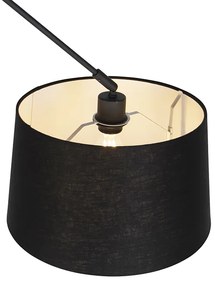 Hanglamp zwart met linnen kap zwart 35 cm - Blitz