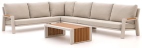 Hoek loungeset Bellagio  | 6 personen | Loungeset Beige/Wit | Hoekbank Aluminium | 375x284cm | Kees Smit Tuinmeubelen