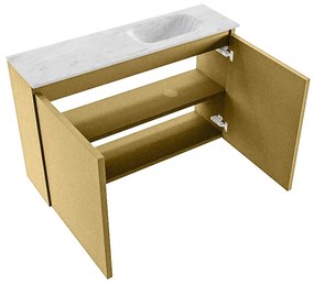 Mondiaz Ture DLux toiletmeubel 80cm oro met wastafel opalo rechts met kraangat