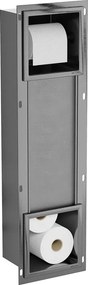 Mexen X-Wall-BP toiletpapierhouder met magazijn, geborsteld gun grey - 19E4