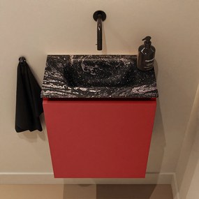 Mondiaz Ture DLux toiletmeubel 40cm fire met wastafel lava midden zonder kraangat