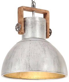 vidaXL Hanglamp industrieel rond 25 W E27 40 cm zilverkleurig