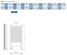 Eastbrook Vieste staande radiator 100x52,9cm Chroom 328 watt