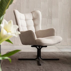 Kare Design Oscar Draaibare Fauteuil Creme Met Hoge Rug