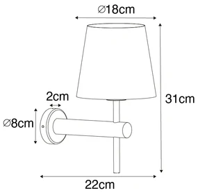 Stoffen Moderne wandlamp messing met zwart - Pluk Modern E27 rond Binnenverlichting Lamp