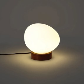 Japandi tafellamp hout met opaal glas - Sally