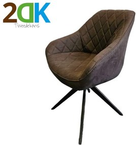 Tweedekans - Eetkamerstoel - Neil - met draaivoet - lederlook Toronto antraciet