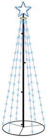 vidaXL Kegelkerstboom 108 LED's blauw 70x180 cm