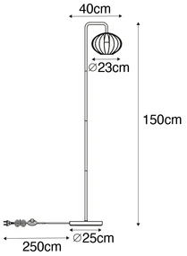 Industriële vloerlamp zwart 23 cm - Margarita Design E27 rond Binnenverlichting Lamp