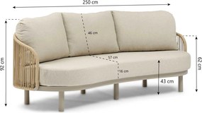 Stoel en Bank Loungeset 5 personen Rope Zand/Beige  Coco Amici