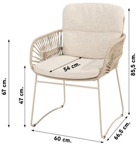 4 Seasons Murcia tuinstoel - Latte (1 stuk)