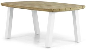 Dining Tuintafel rechthoekig 180 x 100 cm Aluminium/Teak Wit Falcon/Cardiff