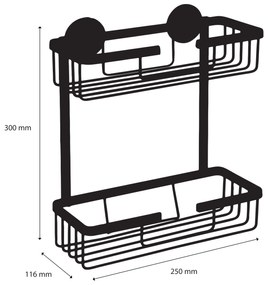 Differnz doucherek dubbel 25cm zwart