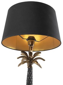 Art Deco tafellamp brons met zwarte kap 35 cm - Areka Art Deco E27 rond Binnenverlichting Lamp