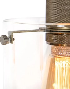 Scandinavische hanglamp brons met glas 4-lichts - Dome