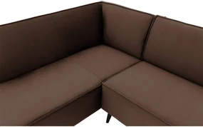 Goossens Basic Hoekbank Edolo bruin, stof, urban industrieel met ligelement links