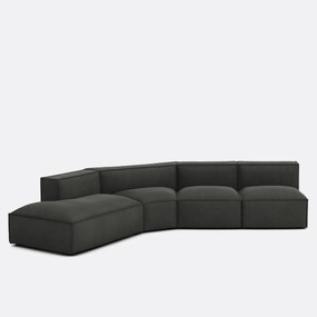 4-delige bank links ribfluweel, Seven