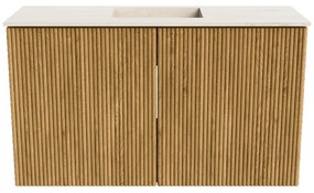 Mondiaz Joya DLux 70cm toiletmeubel oak met wastafel faye midden zonder kraangat meli