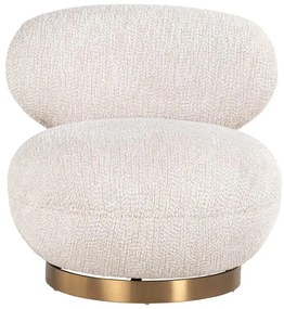 Richmond Interiors Jace Ronde Fauteuil Creme Met Goud Draaibaar