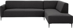 Goossens  Key West grijs, stof, 3-zits, modern design met ligelement rechts