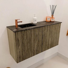 Mondiaz Joya DLux 80cm toiletmeubel dusk met wastafel faye links 1 kraangat lava