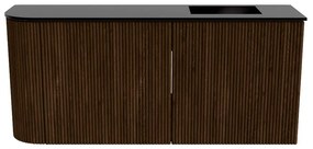 Mondiaz Joya 90cm toiletmeubel ronding links walnut met wastafel faye rechts 1 kraangat urban