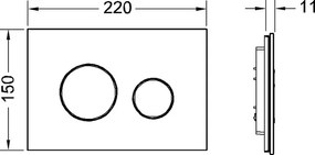 TECE Loop drukplaat glas zwart toetsen zwart